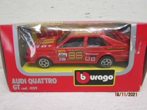 1:43 SCALE : BBURAGO : AUDI QUATTRO RALLY CAR - BOXED