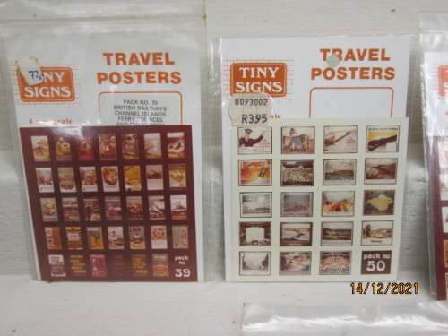 OO SCALE : TINY SIGNS - VARIOUS POSTER BOARDS - X6