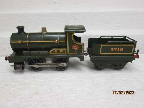 O SCALE : HORNBY : GW 0-4-0 CLOCKWORK STEAM LOCOMOTIVE