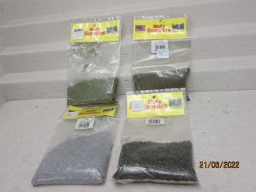 HO SCALE : MELS SCENICS - X4 PACKETS - SCATTER MATERIALS