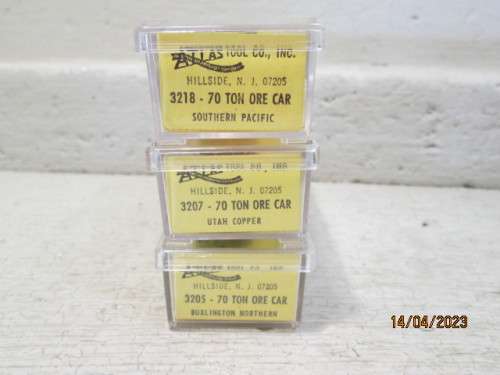 N SCALE : ATLAS : VARIOUS 70 TON ORE WAGONS  - X3- BOXED