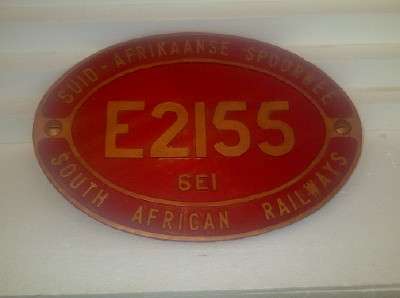 SOUTH AFRICAN RAILWAYS ELEC LOCO BOARD 6E1  REPLICA