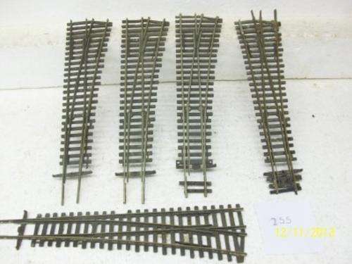 HO/OO PECO NIKKEL SILVER X4 MEDIUM RADIUS RIGHT HAND POINT LOT 255