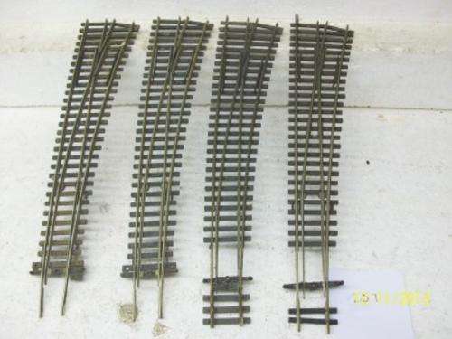 HO/OO PECO NIKKEL SILVER X4 LARGE CURVED RADIUS RIGHT HAND POINT LOT 257