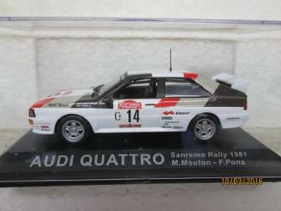 1:43 SCALE RALLY CAR COLLECTION : AUDI QUATTRO - LOT 409H