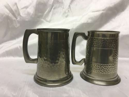 Glass Bottom Pewter Beer Mugs