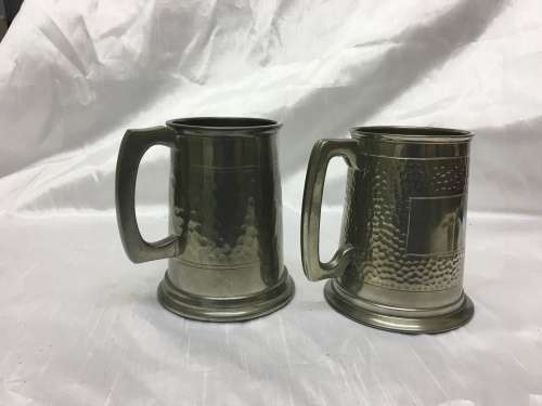 Glass Bottom Pewter Beer Mugs
