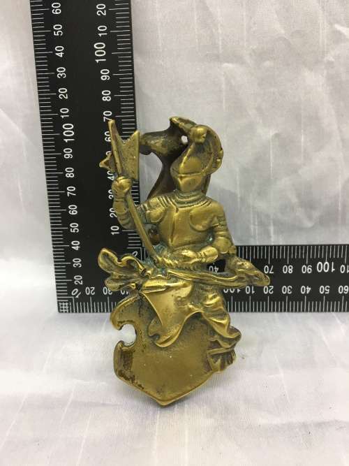 Brass Door Knocker in the Shape of a Knight