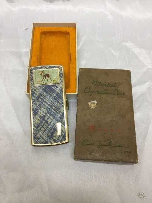 Lovely Old Musical Cigarette Case in original box