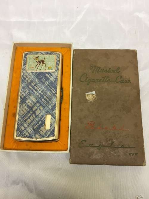 Lovely Old Musical Cigarette Case in original box