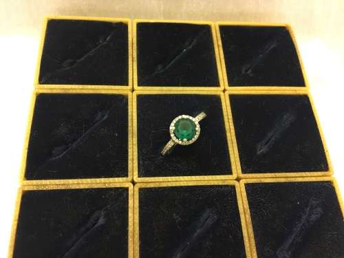 Silver Ring with Green Stone