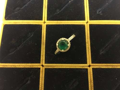 Silver Ring with Green Stone