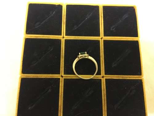 Silver Ring with Green Stone