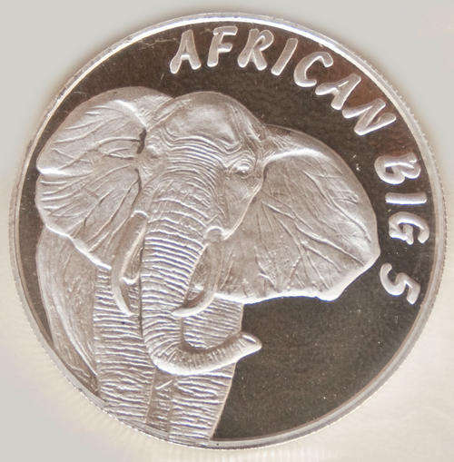 1oz Fine Silver 99.9 "African Big 5 "Elephant"