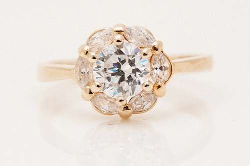 Yellow Gold Filled White Sapphire Ring