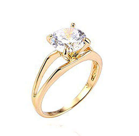 18K Yellow Gold Filled Women's Zirconia Ring