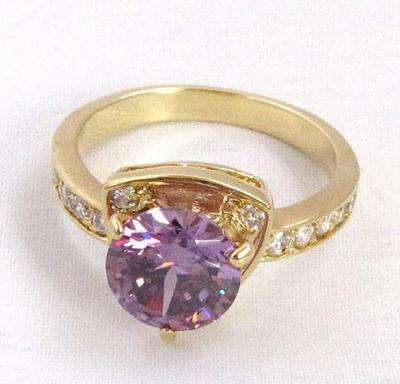 Amethyst 14k yellow gold filled ring size 6.25