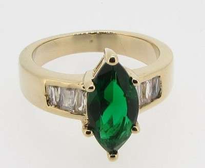 Emerald 14k yellow gold filled ring size 8