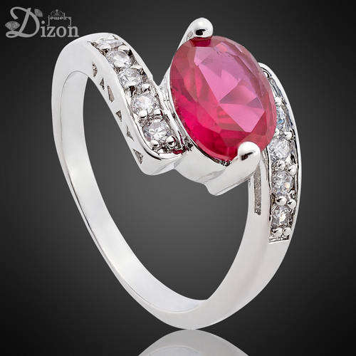 Red Ruby, White GP Ring, Size 6