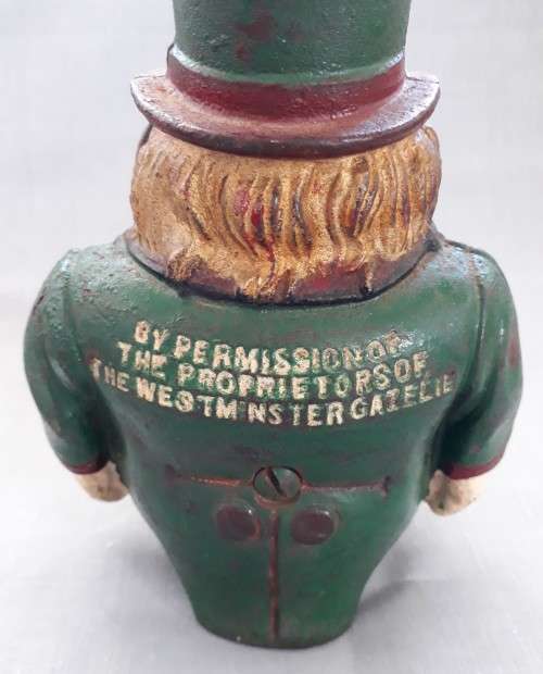 CIRCA 1900 CAST IRON PAUL KRUGER TRANSVAAL MONEY BOX (NO PIPE)