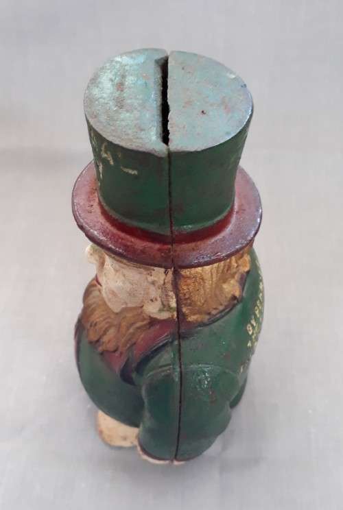 CIRCA 1900 CAST IRON PAUL KRUGER TRANSVAAL MONEY BOX (NO PIPE)