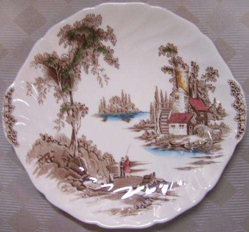 JOHNSON BROS "THE OLD MILL" SERVING CAKE PLATE