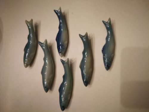 Ceramic fishes x 6 ( Cutlery holders)