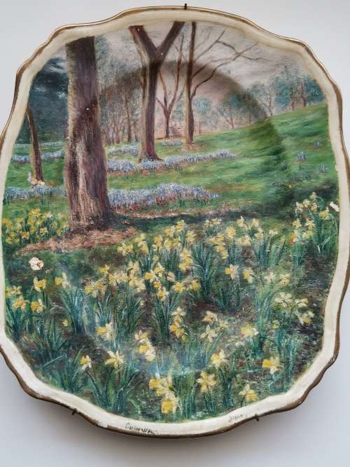 Alfred Meakin Plate Post Production Painting Cornwall Painted by David