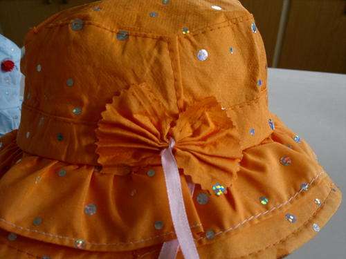 BID STARTING FROM R1.00***QUTE COTTON HATS***FOR LITTLE GIRLS ***ORANGE**