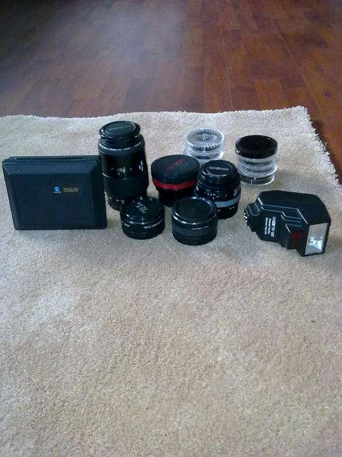 Minolta and other lenses. See description