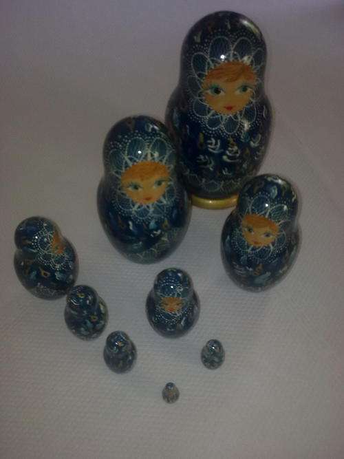 Blue Russian doll set