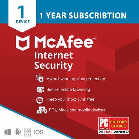 McAfee Internet Security - 1 Device - 1 Year Subscription