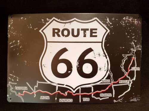 Route 66 - Mother Road - Classic metal sign!! Immediate delivery! Low price, act fast and bid now!!