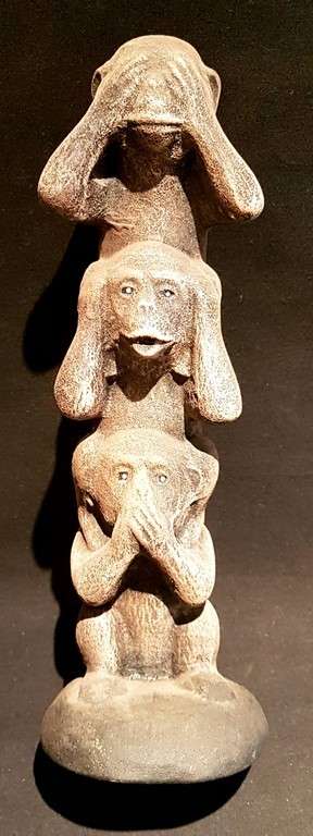 See no evil, hear no evil, speak no evil - A lovely wooden piece - Low price - Bid Now!!!