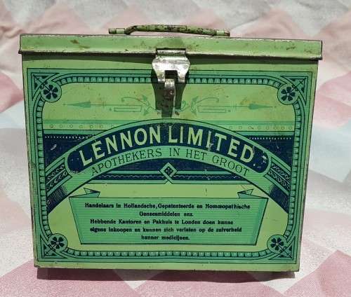 Lennons Apoteek metal tin plus medicine bottles - Rare! - Low price, act fast and bid now!!