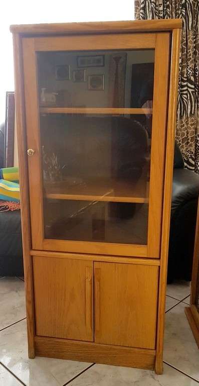 Solid oak entertainment set - Plasma stand, Component cabinet - Giveaway price, bid now!