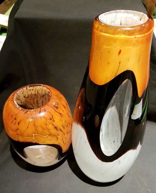 Pair of Bohemian glass vases - Absolutely stunning! - Bid now!!