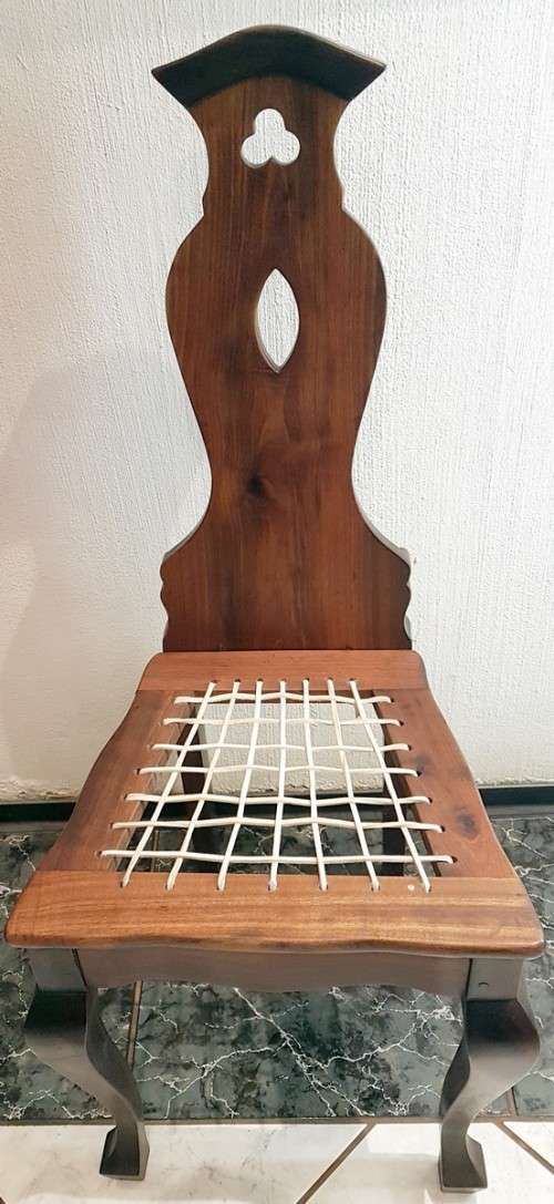 Stinkwood Riempies Chair - Unique design! Absolutely stunning! Very low price, bid now!
