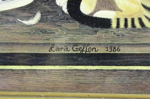 Lara Geffen - Pair of framed kitten prints - Beautiful!! - Low price, bid now!