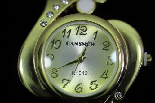 Cansnow - Bangle watch with gold and diamante!  A stunner! Bid now!!