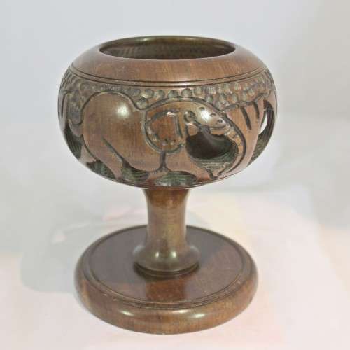 Carved Elephant Candle Holder - Unique - Beautiful! - Bid Now