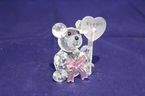 Glass bear - It's a Girl - Absolutely stunning!! - Low price! - Bid now!
