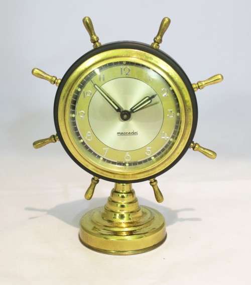 Meccedes - Ships wheel mantle clock - Beautiful! - Bid now!!