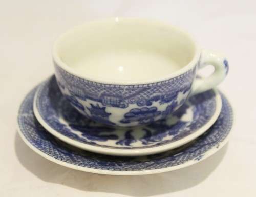 Japan miniature - Trio - Blue and white - Beautiful! - Bid Now!!!