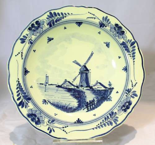 Genuine Delft wall plate - Windmill - Handpainted - A beauty! - Bid Now!!!