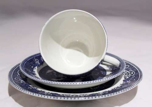 Alfred Meakin - Old Willow - Trio - Blue and white - Stunning! - Bid Now!!!