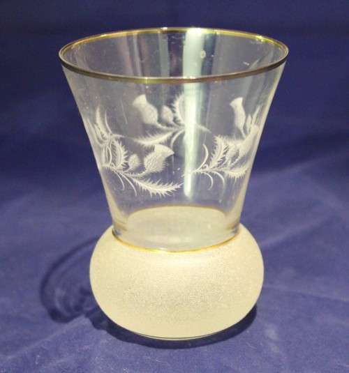 Frosted posy vase - Gilded rim - Stunning! - Bid Now!!!