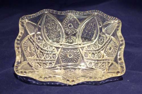 Pressed large bowl with four sweet bowls