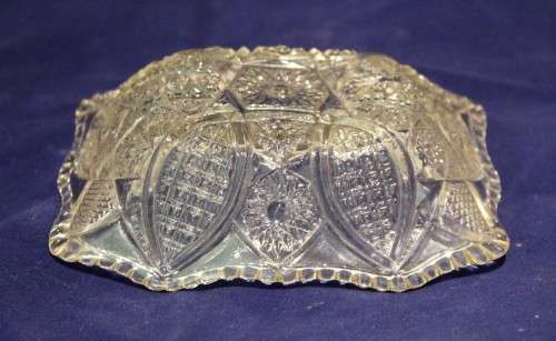 Pressed large bowl with four sweet bowls