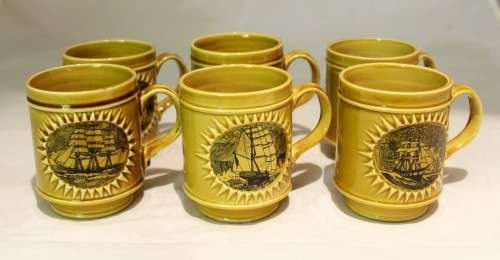 Old Foley - Great Republic - 6 Coffee mugs! - A beautiful set! - Bid Now!!!